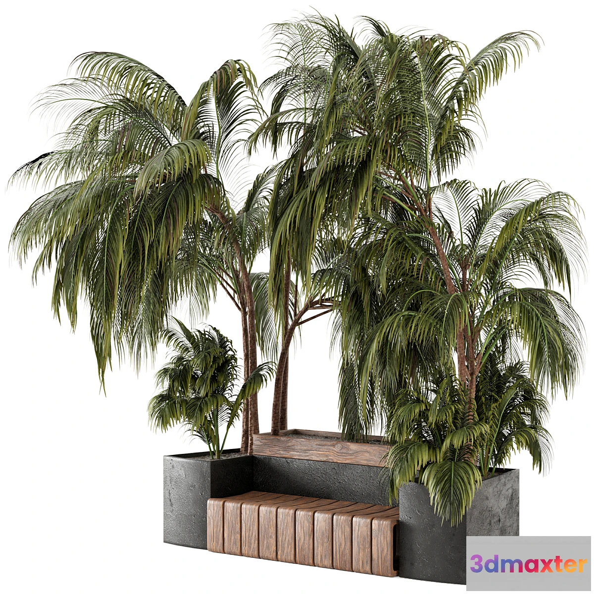 1432806 - Outdoor Garden set bush and Tree - Garden Set 76 3D Max