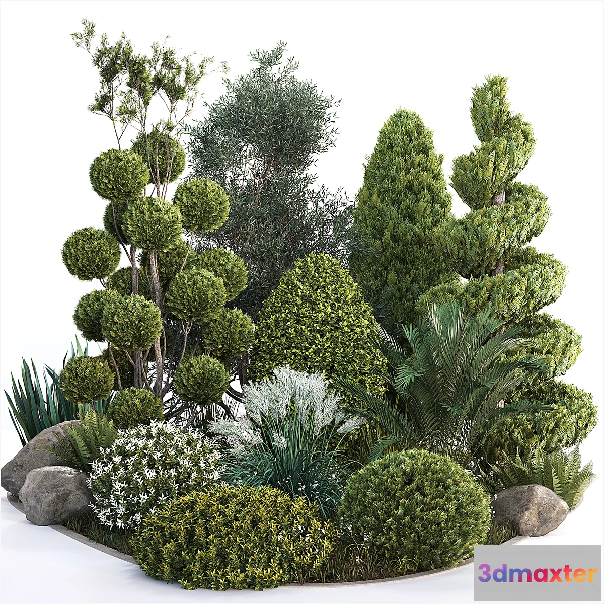 1444696 - Group outdoor plants & Hedges 2 3D Max