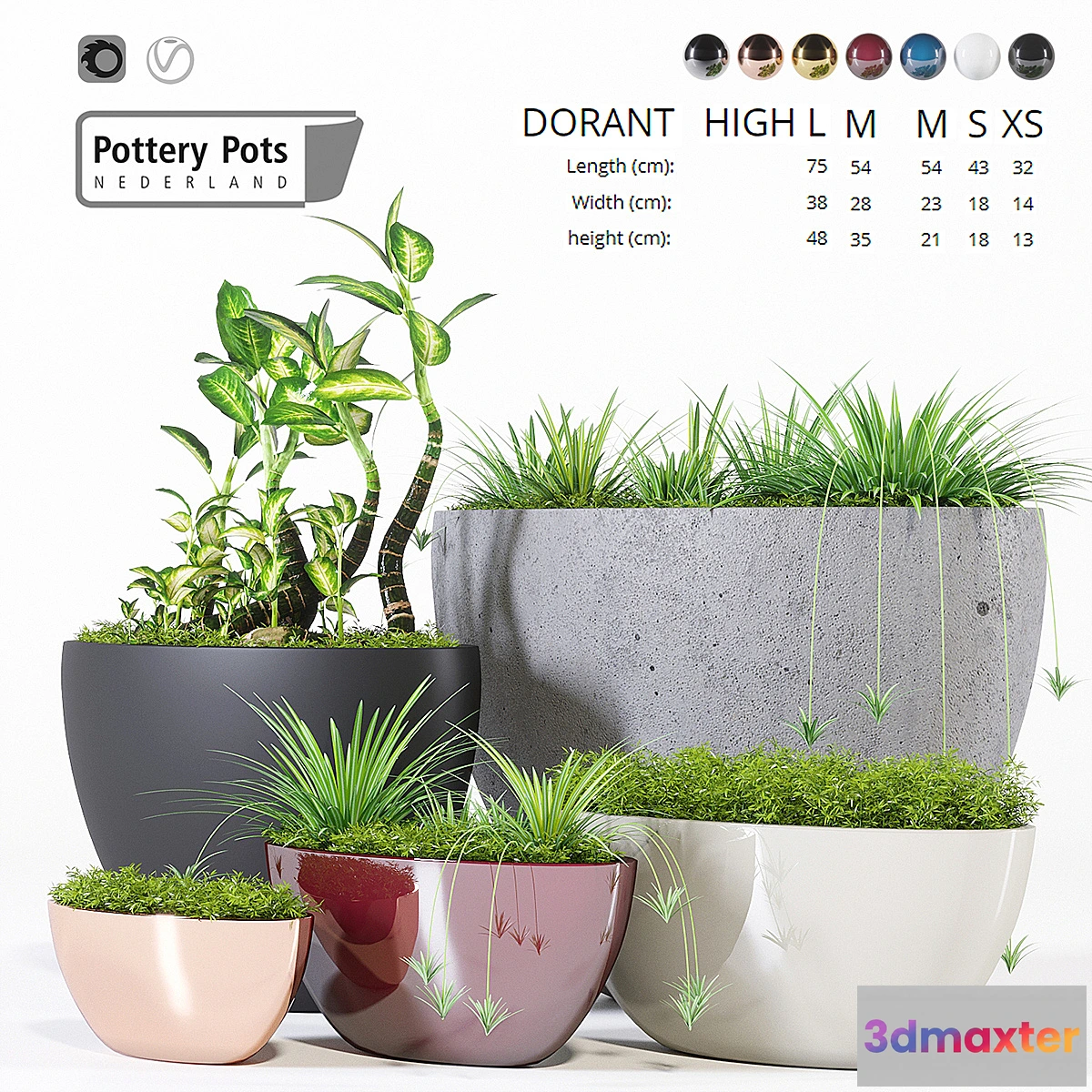 1465508 - Potterypots eight 3D Max