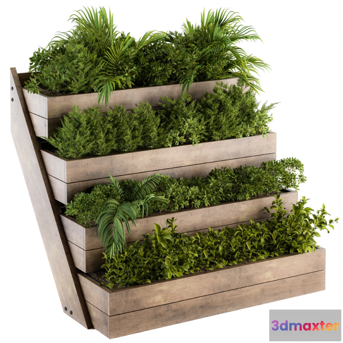 1470438 - Outdoor Plants Wooden Plant Box - Set 153 3D Max