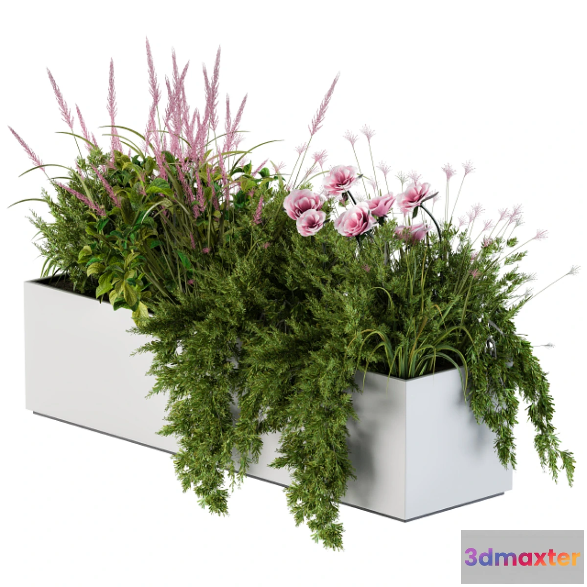 1473060 - Planter Box For Windows Pink Flower 3D Max