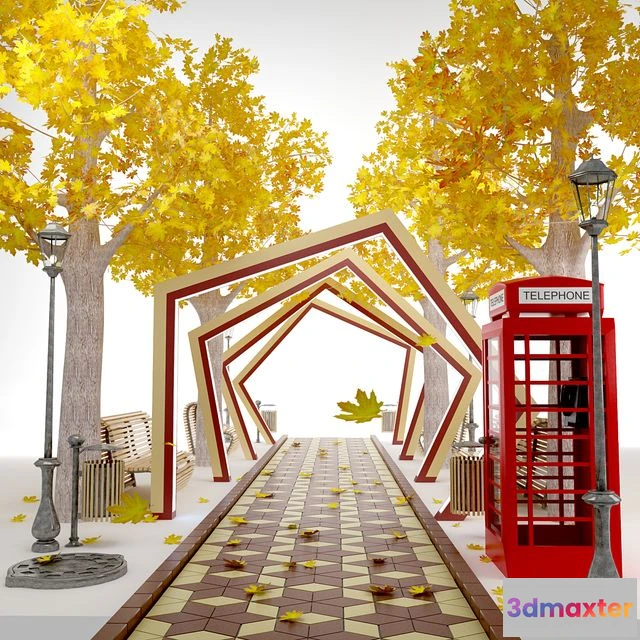 1560805 - Urban environment (autumn Park) 3D Max
