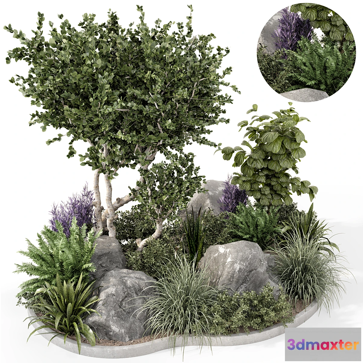 675905 - Outdoor Garden set bush and Tree - Garden Set 636