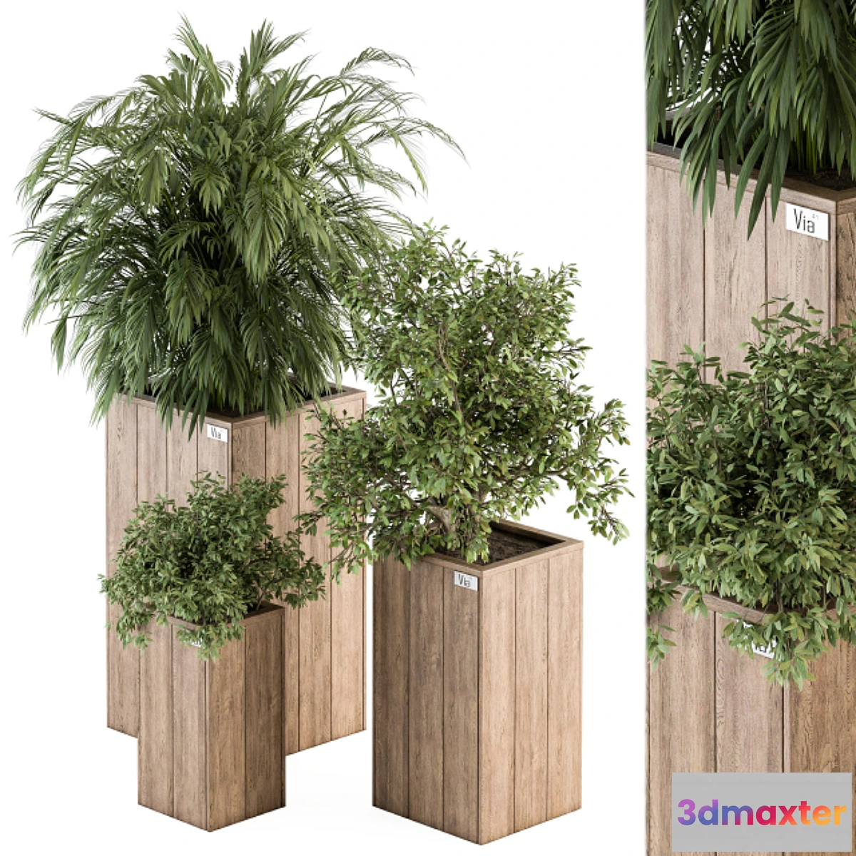 749107 - Outdoor Plant Set 297 - Wooden Plant Box - No.2