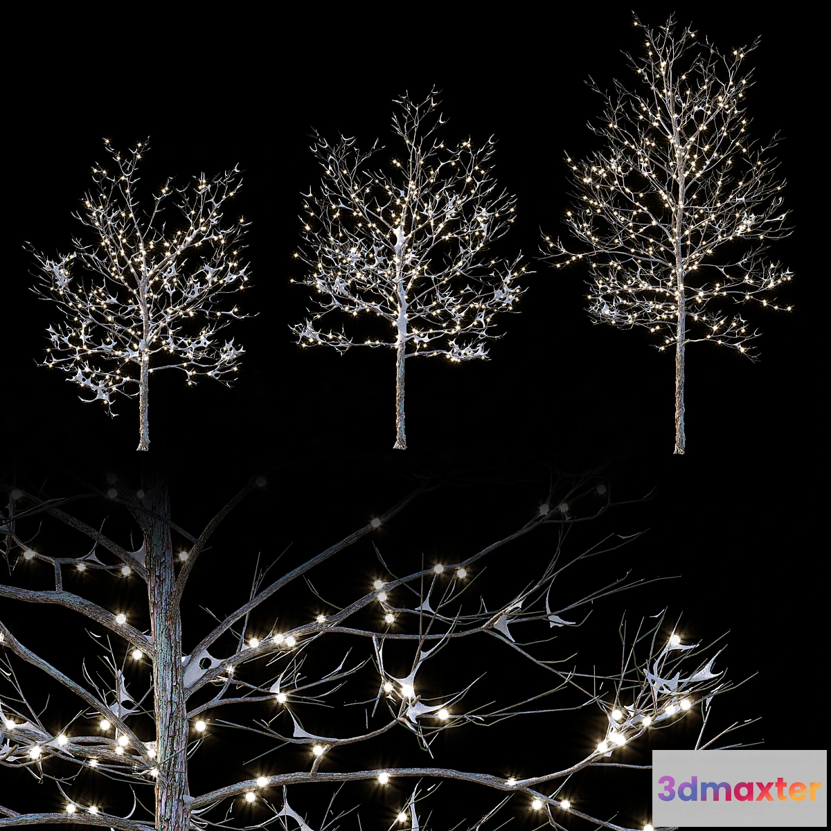 675971 - Trees in the snow with a luminous garland
