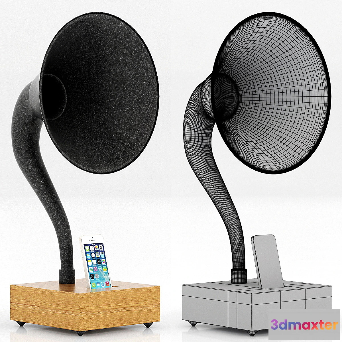 1271573 - Restoration Hardware iPhone Gramophone Walnut - No.2 3D Max