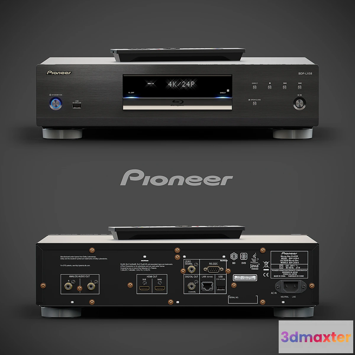1408298 - Pioneer blu-ray disc player BDP-LX58-K 3D Max