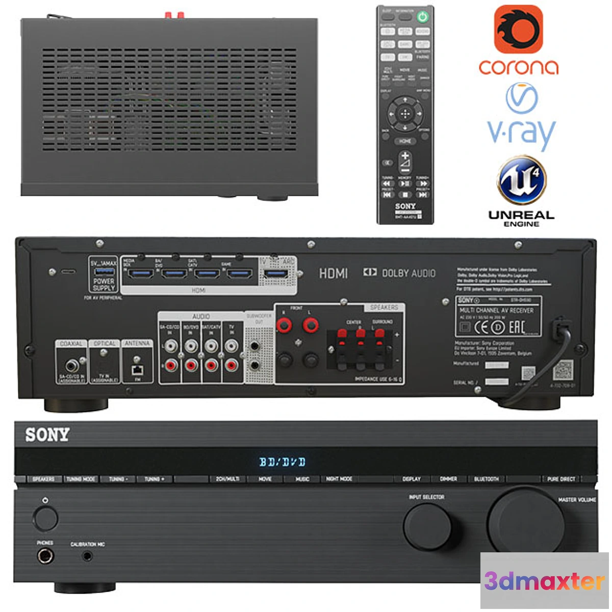 1441382 - Sony AV receiver STR-DH590 Audio System 3D Max