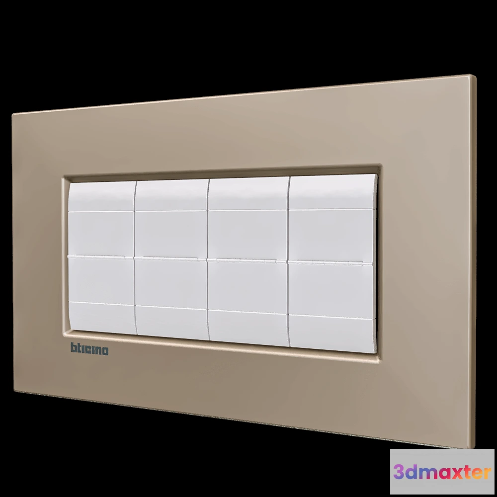 1668186 - Bticino - Living light Air 4 modules rectangular 3D Max