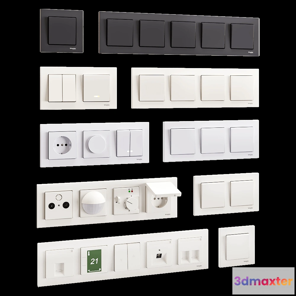 1668206 - Schneider Electric - Sockets and switches M-Plan 3D Max