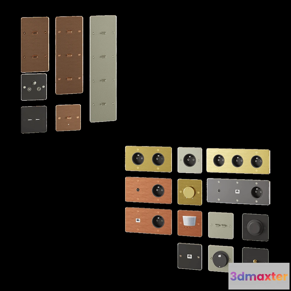 1668212 - Schneider Electric - Sockets and switches Sequence 5 3D Max