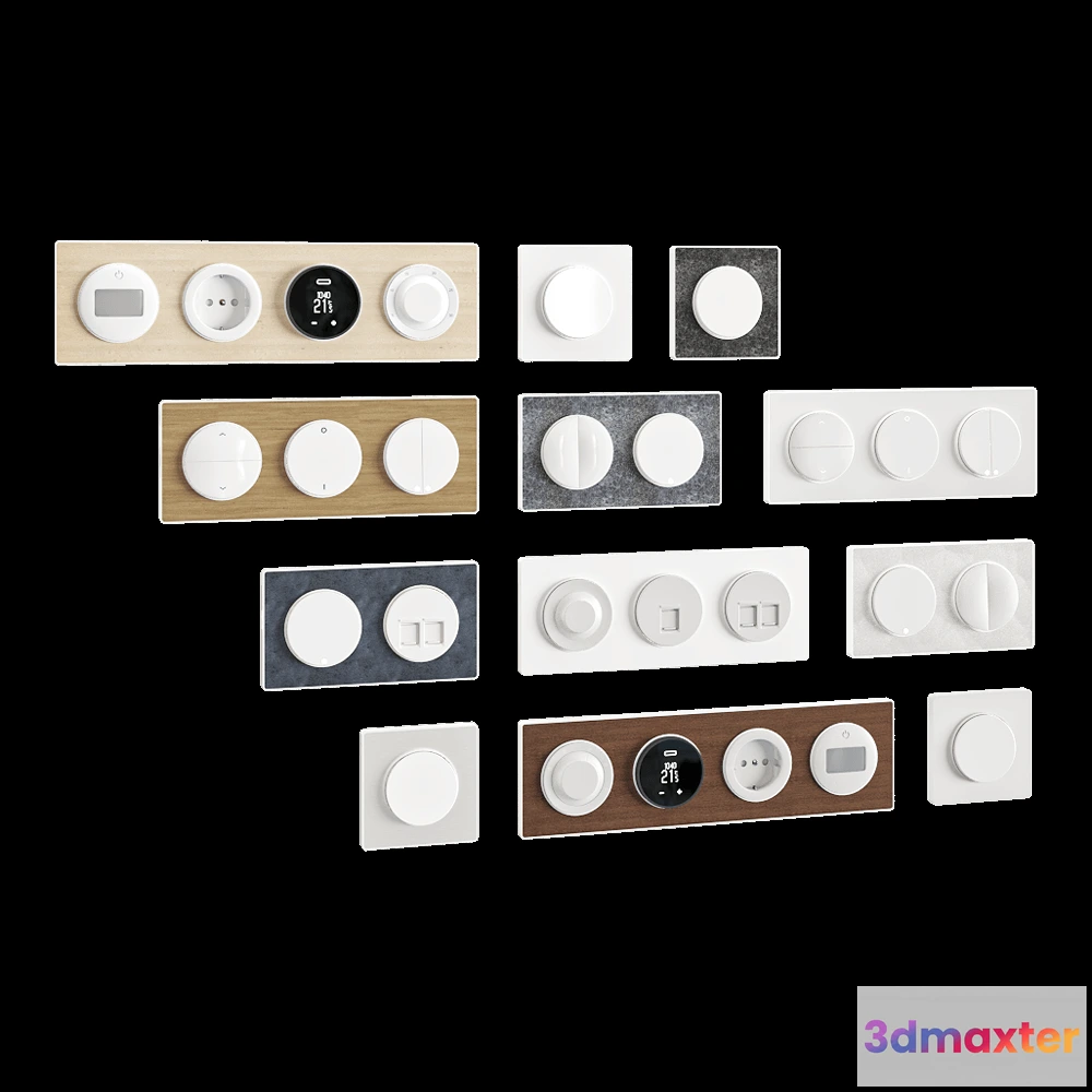 1668218 - Schneider Electric - Sockets and switches Odace 3D Max