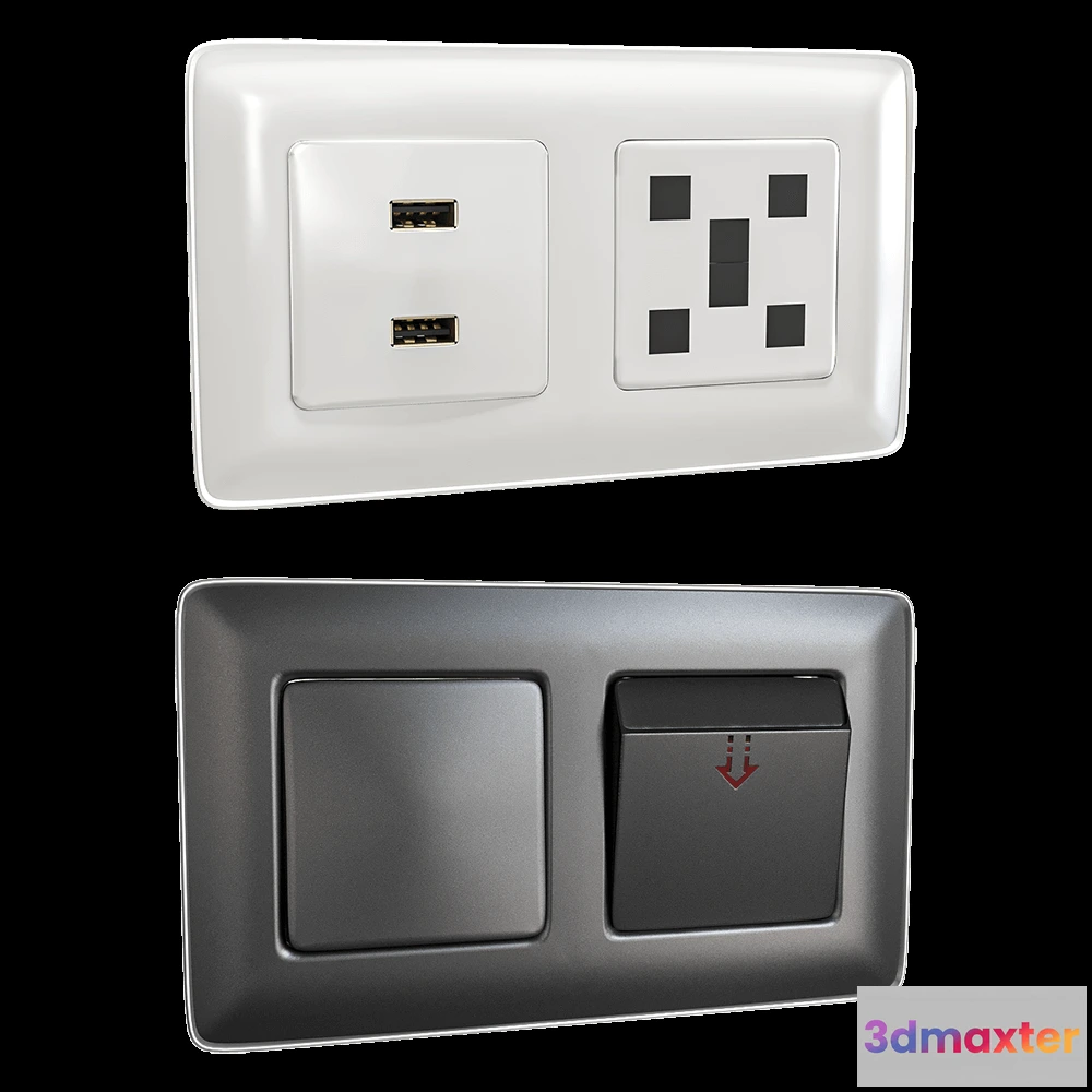 1668236 - Simon  - Sockets and switches Simon 822 3D Max