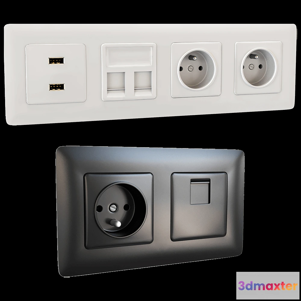 1668238 - Simon  - Sockets and switches Simon 821 Detail 3D Max