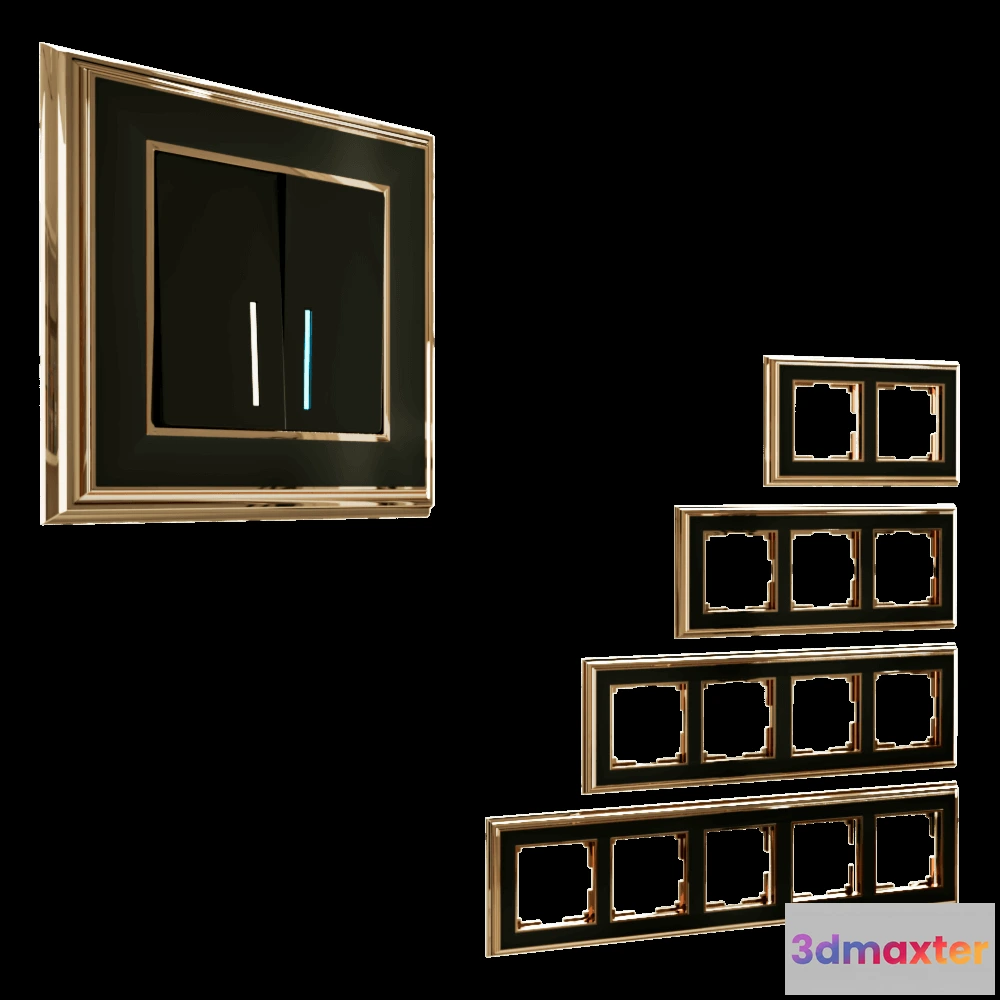 1668248 - Werkel - Sockets and switches Palacio golden black 3D Max