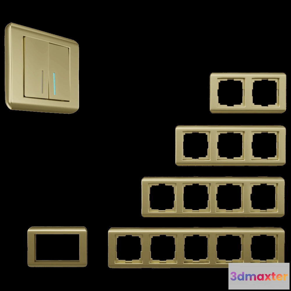 1668250 - Werkel - Sockets and switches Stream Champagne 3D Max