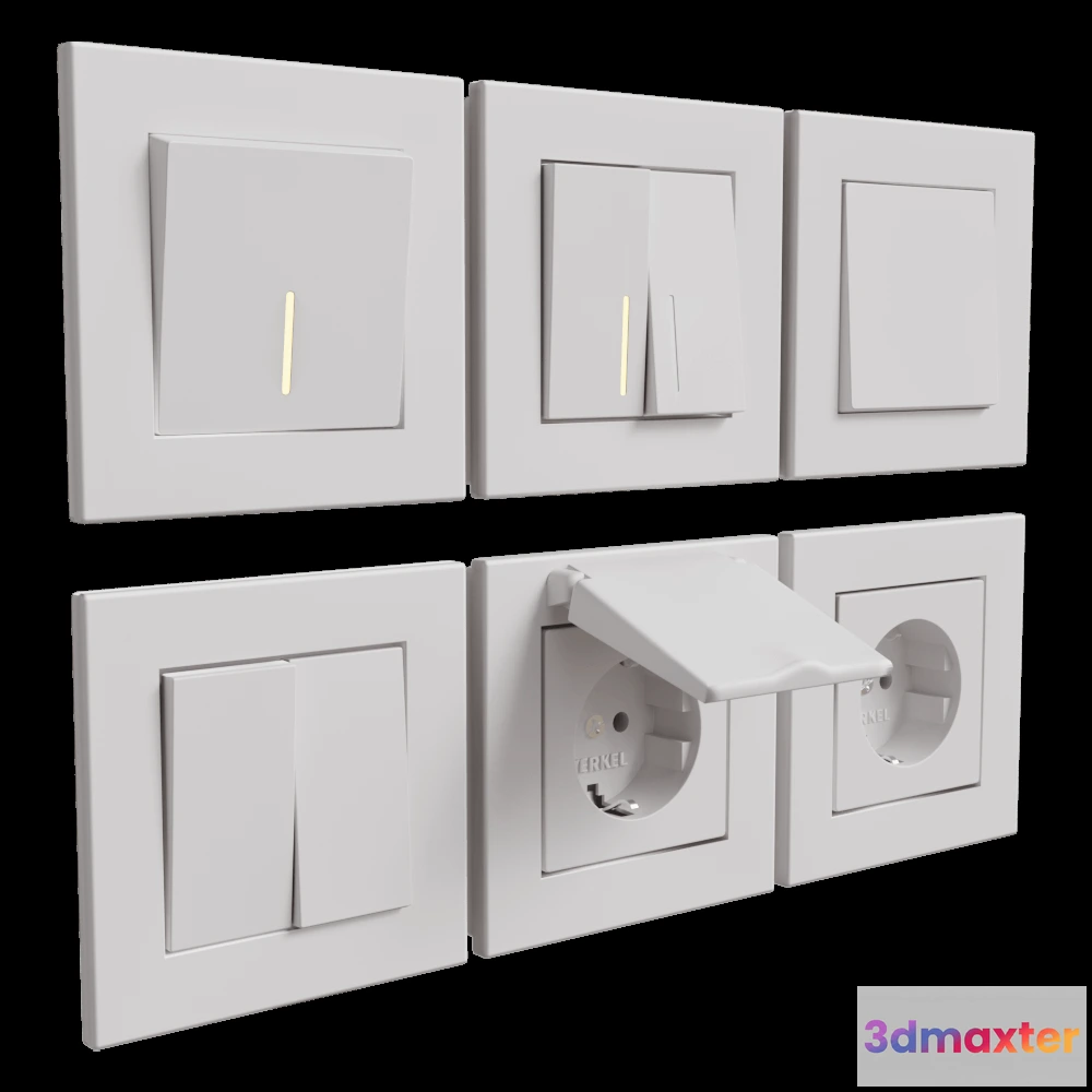 1668260 - Werkel - Sockets and switches White Matt 3D Max