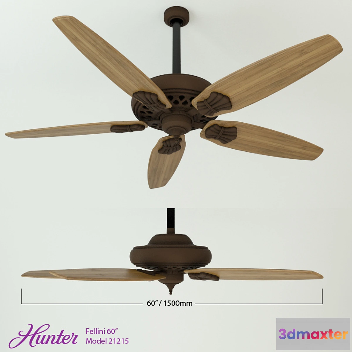 1269951 - Hunter Fellini 60 “Ceiling fan 3D Max