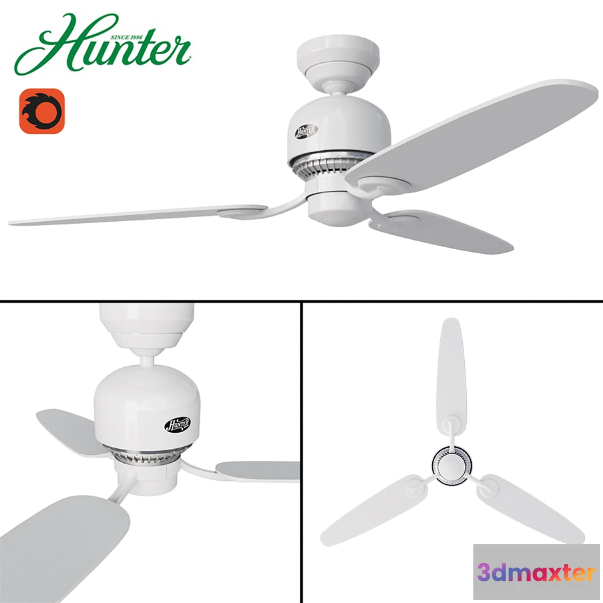 1278454 - Ceiling Fan Hunter Soho 24277EU 3D Max