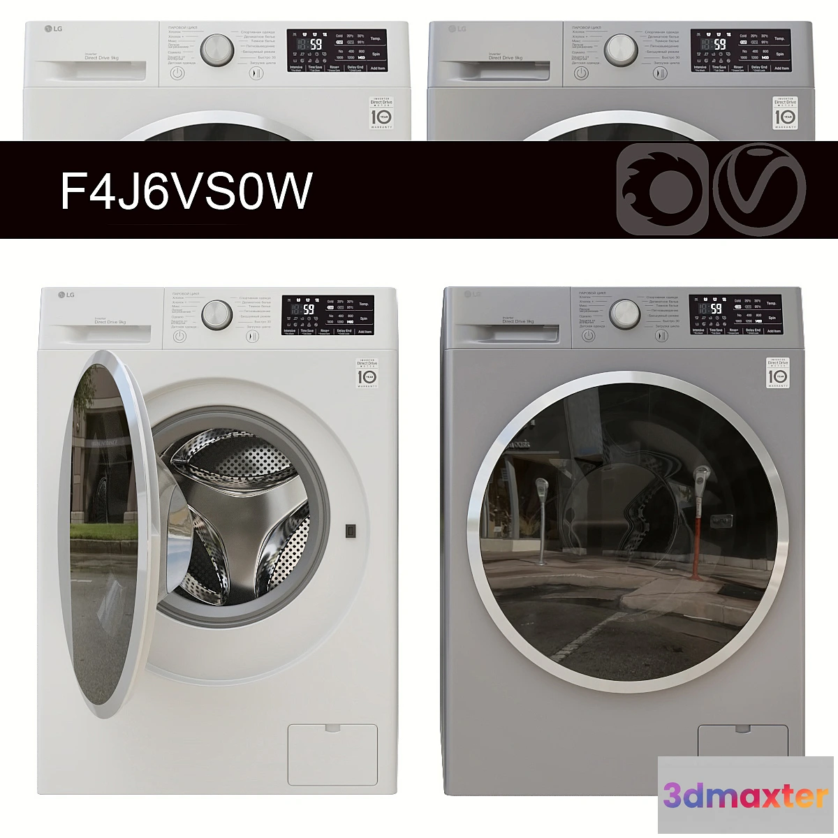 1314861 - Washing Machine LG F4J6VS0W 3D Max
