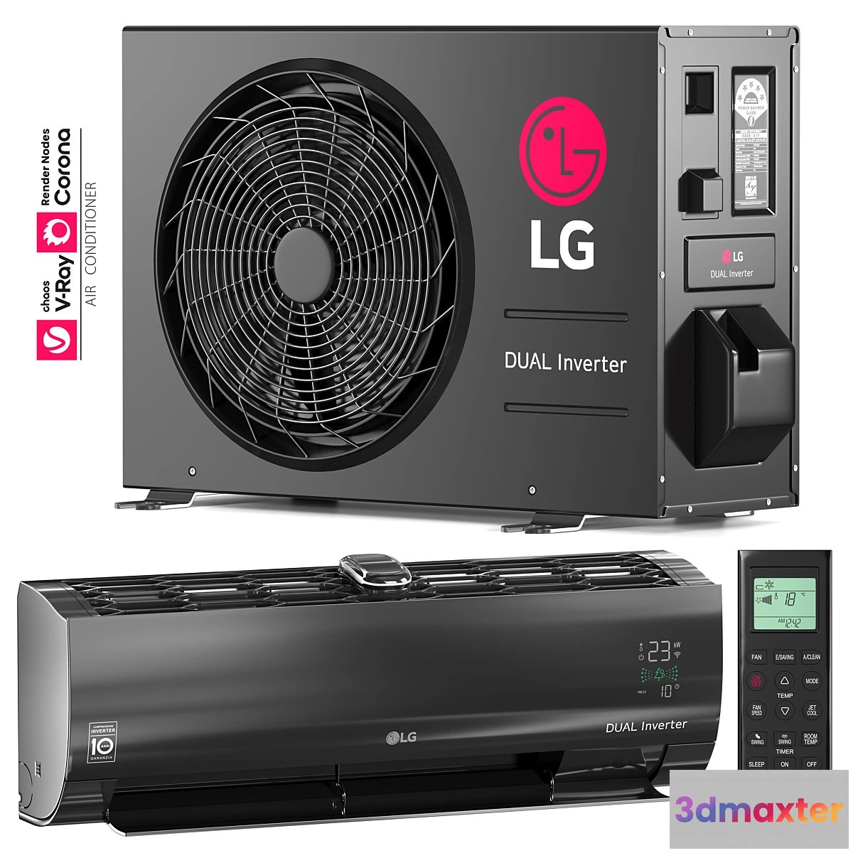 1332856 - Air Conditioner Black 3D Max