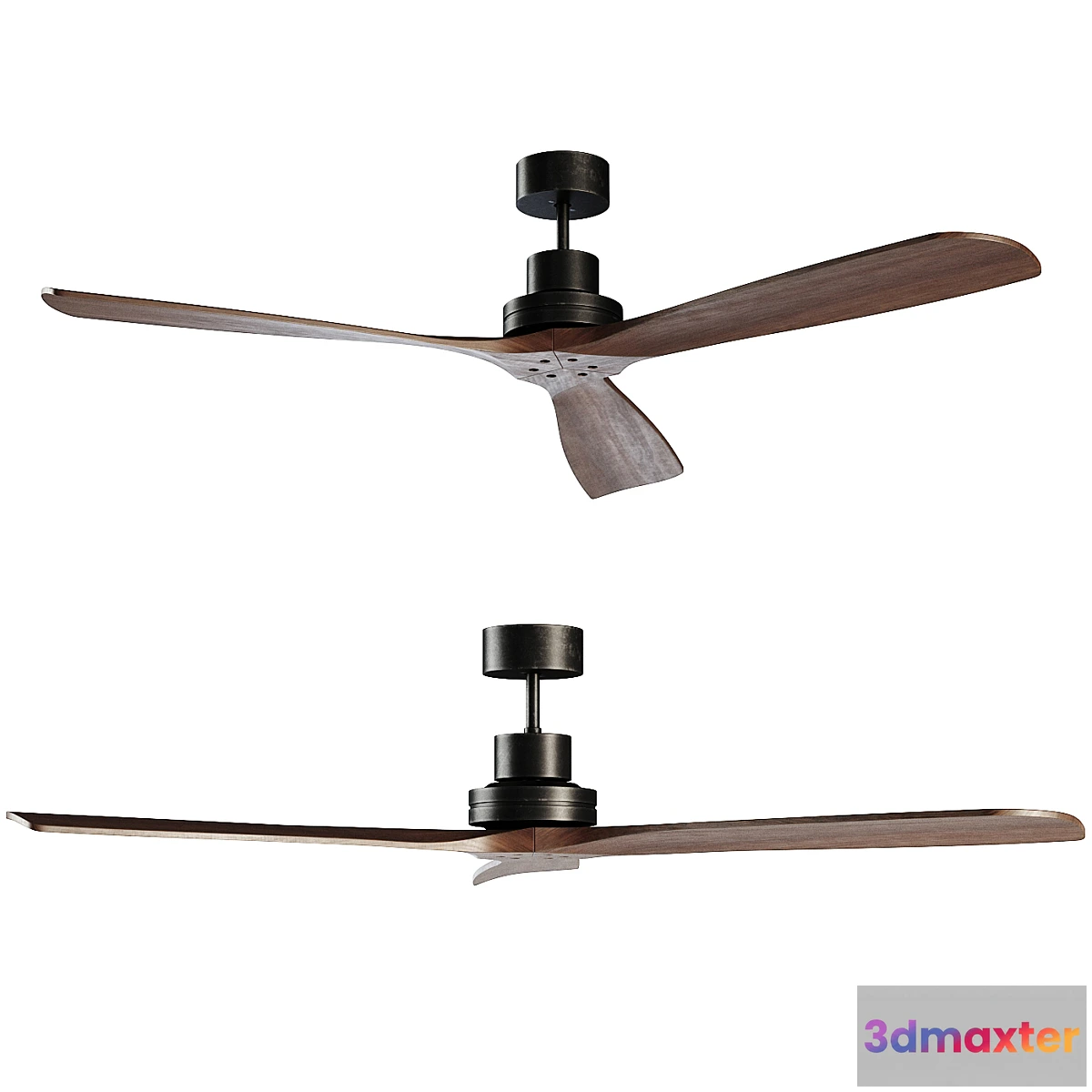 1429740 - LANTAU Matt black ceiling fan 3D Max