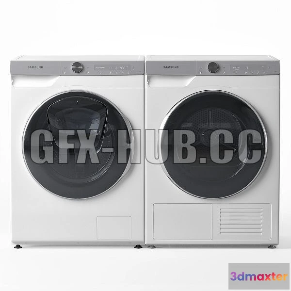 1557901 - Washing Machine and Dryer Samsung 3D Max