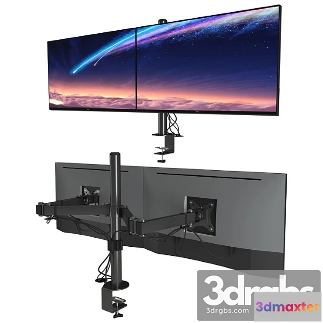 1066042 - 2x dell ultrasharp u2718q 27′ vesa table stand