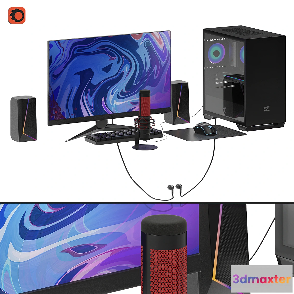 1308320 - Streaming gaming computer 3D Max