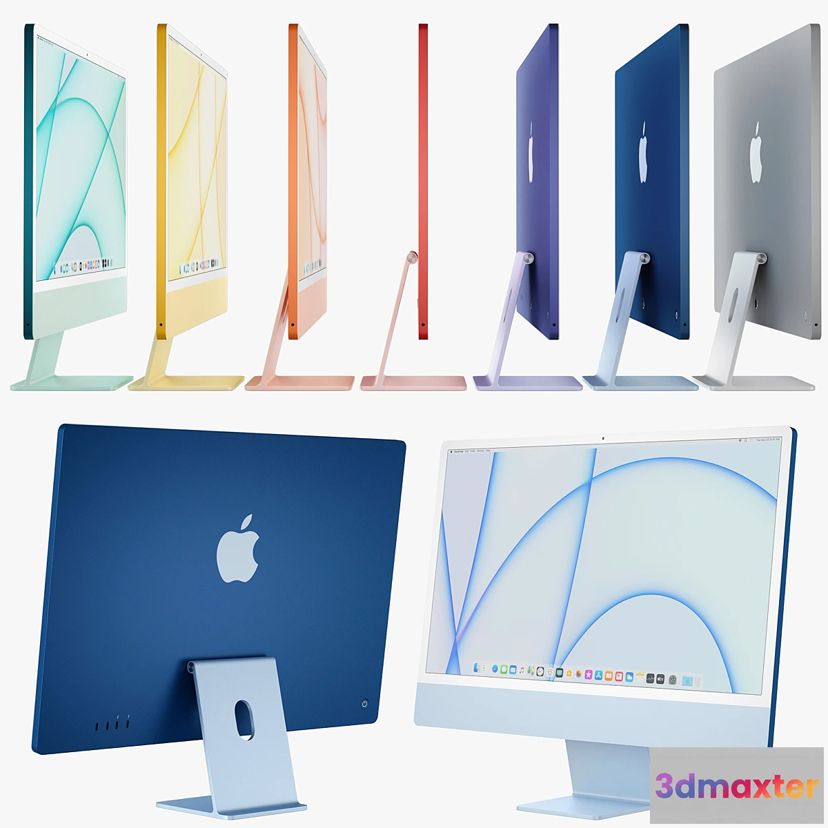 1320182 - Apple iMac 24-inch all colors 2021 3D Max