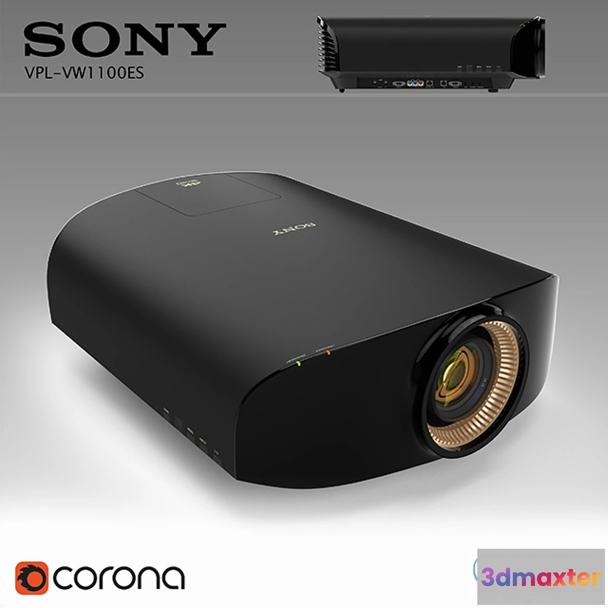 1402616 - Sony VPL-VW1100ES projector with mount 3D Max