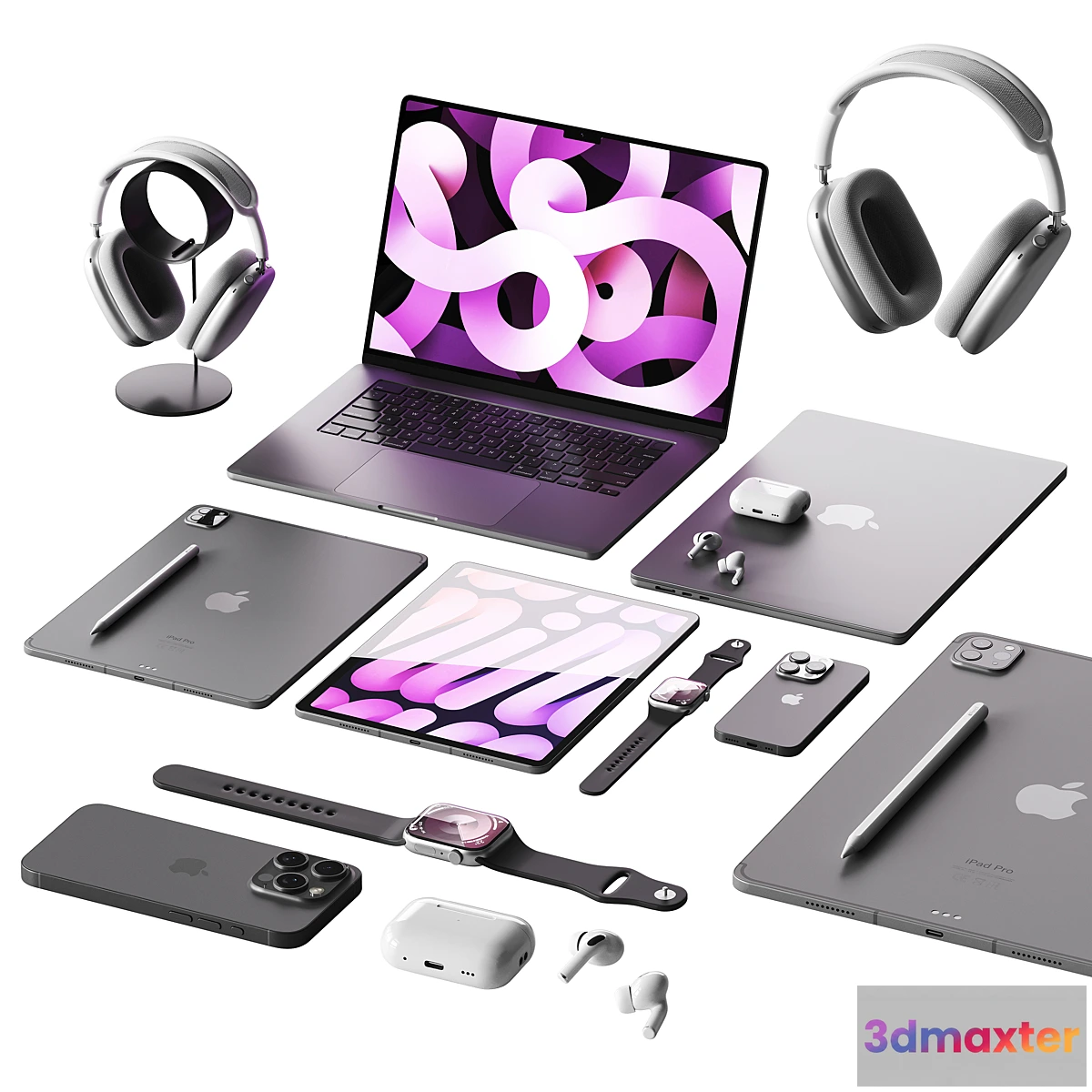 1420810 - Set of Apple equipment 1 3D Max