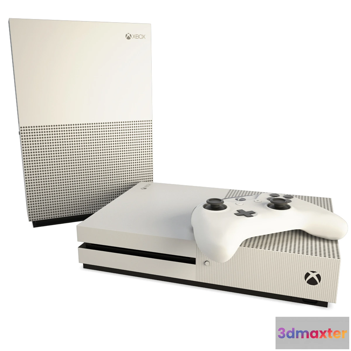 1432280 - Game Console And Joystick Xbox Slim 3D Max