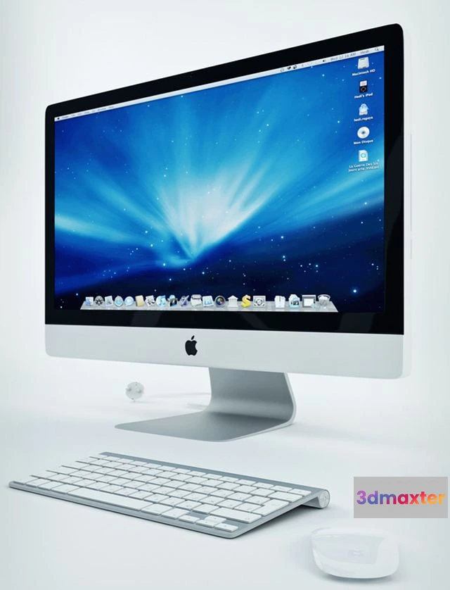 1539617 - Apple-imac-27 wireless keyboard magic mouse 3D Max