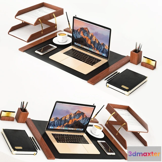 1667912 - technology - Classic workplace with MacBook 3D Max