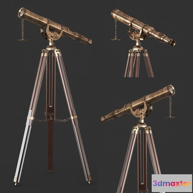 1667936 - technology - Vintage Telescope 3D Max