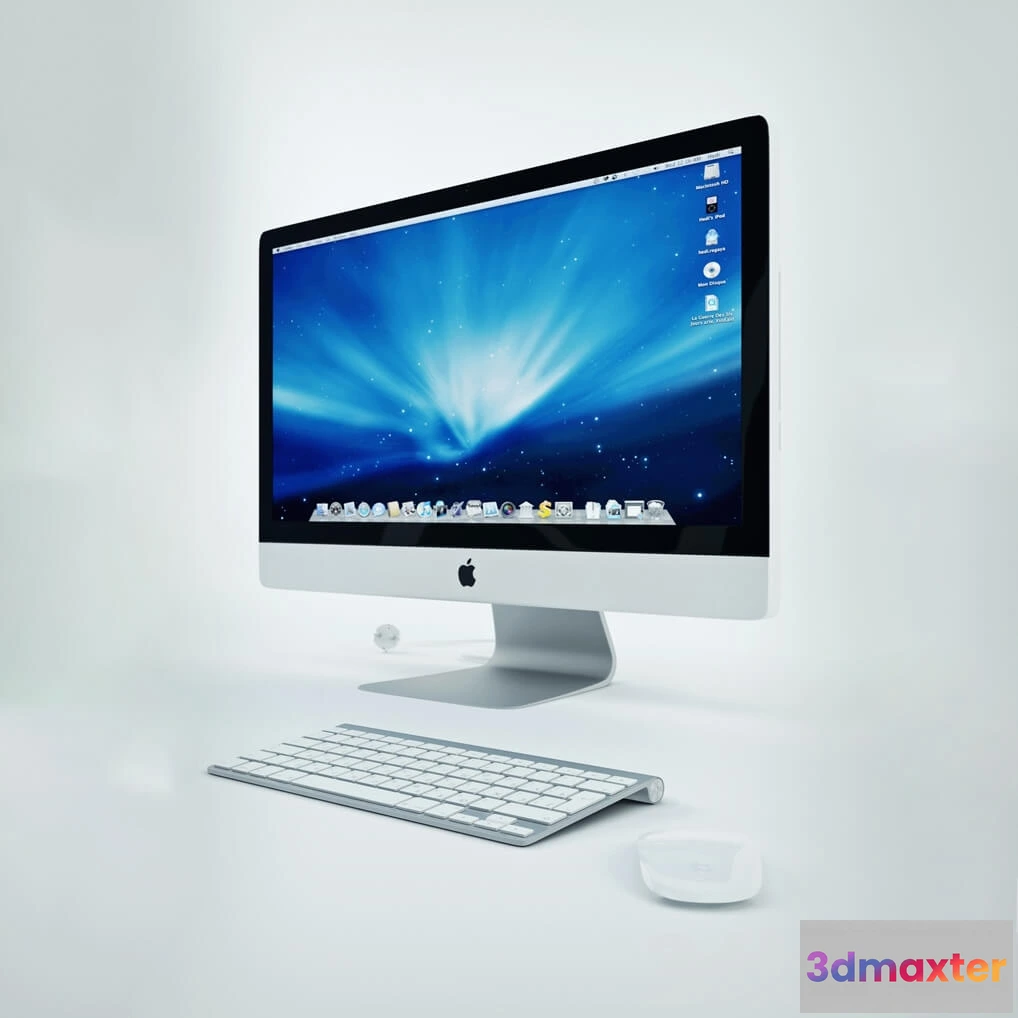 1667996 - technology - Apple-imac-27 wireless keyboard magic mouse 3D Max