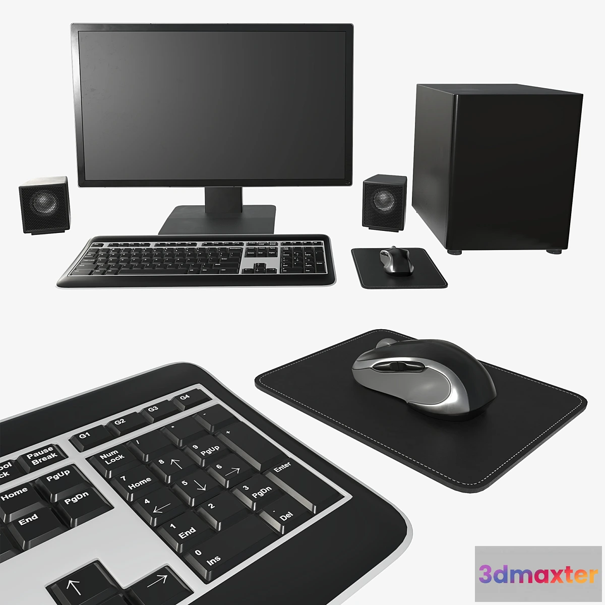 886928 - Computer monitor keyboard mouse pad speakers woofer set