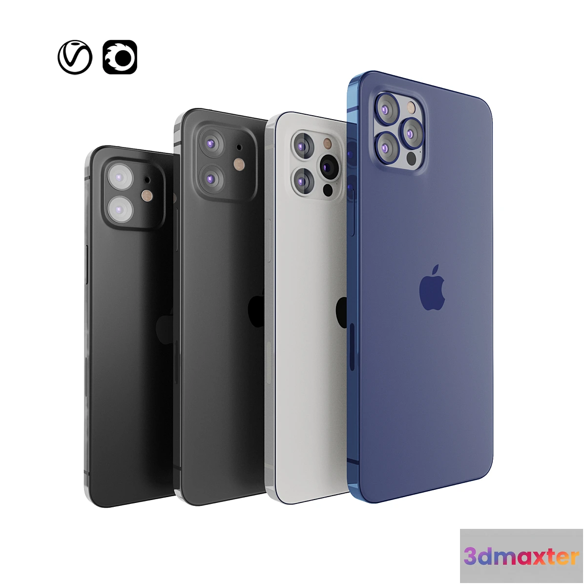 1412272 - Apple iPhone 12 collection 3D Max