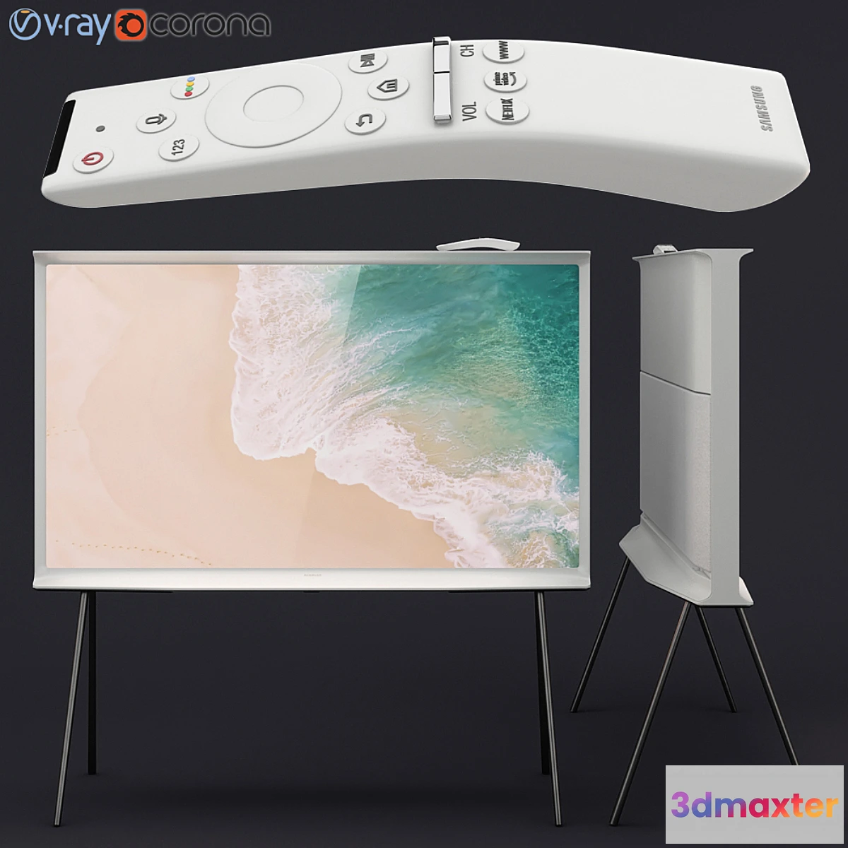 1308224 - Samsung QLED The Serif TV white 3D Max