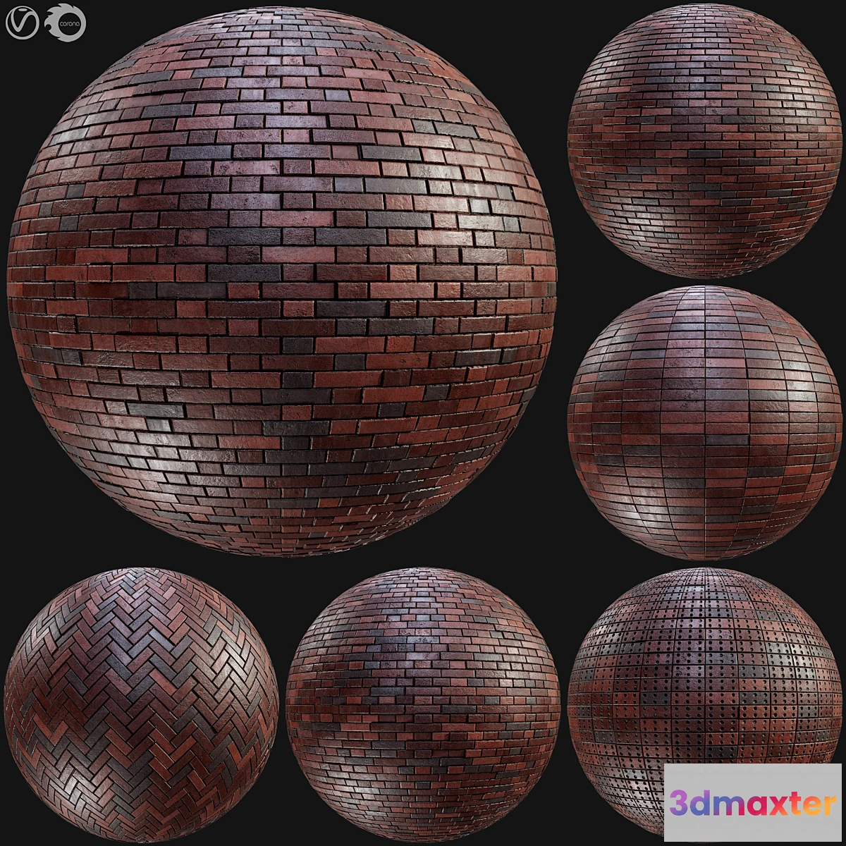 1354322 - Realistic Brick PBR Material Vol10 3D Max