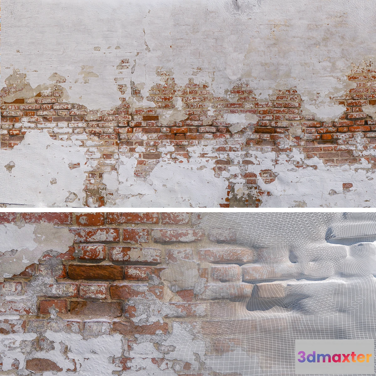 1397518 - Brick wall with stucco 3D Max