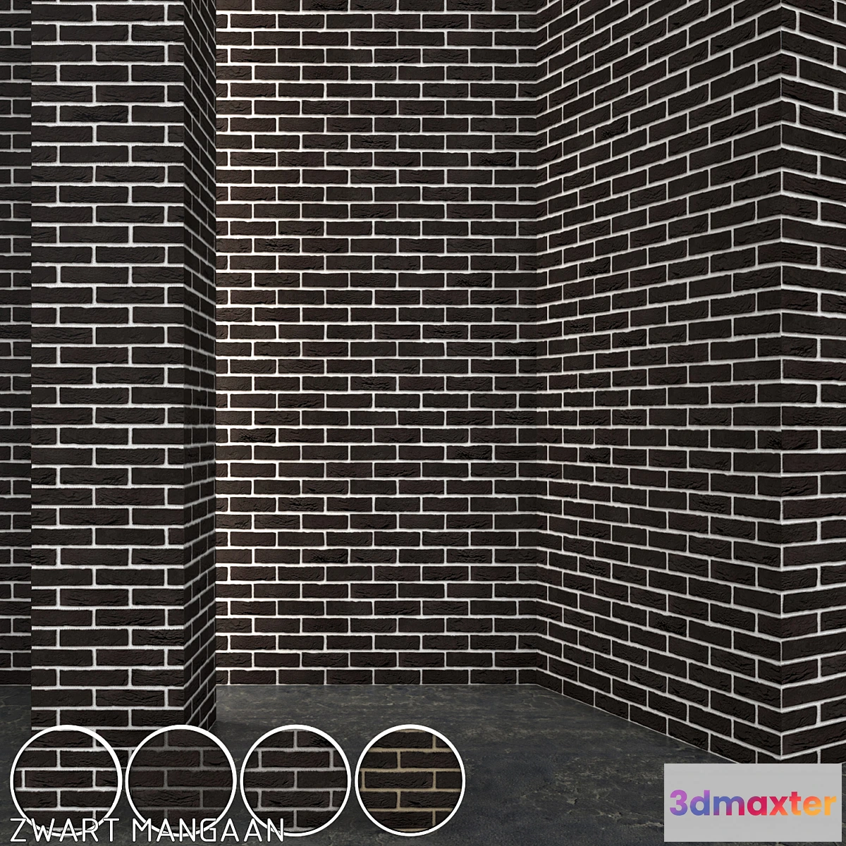 1414288 - Vandersanden Brick Zwart Mangaan 3D Max