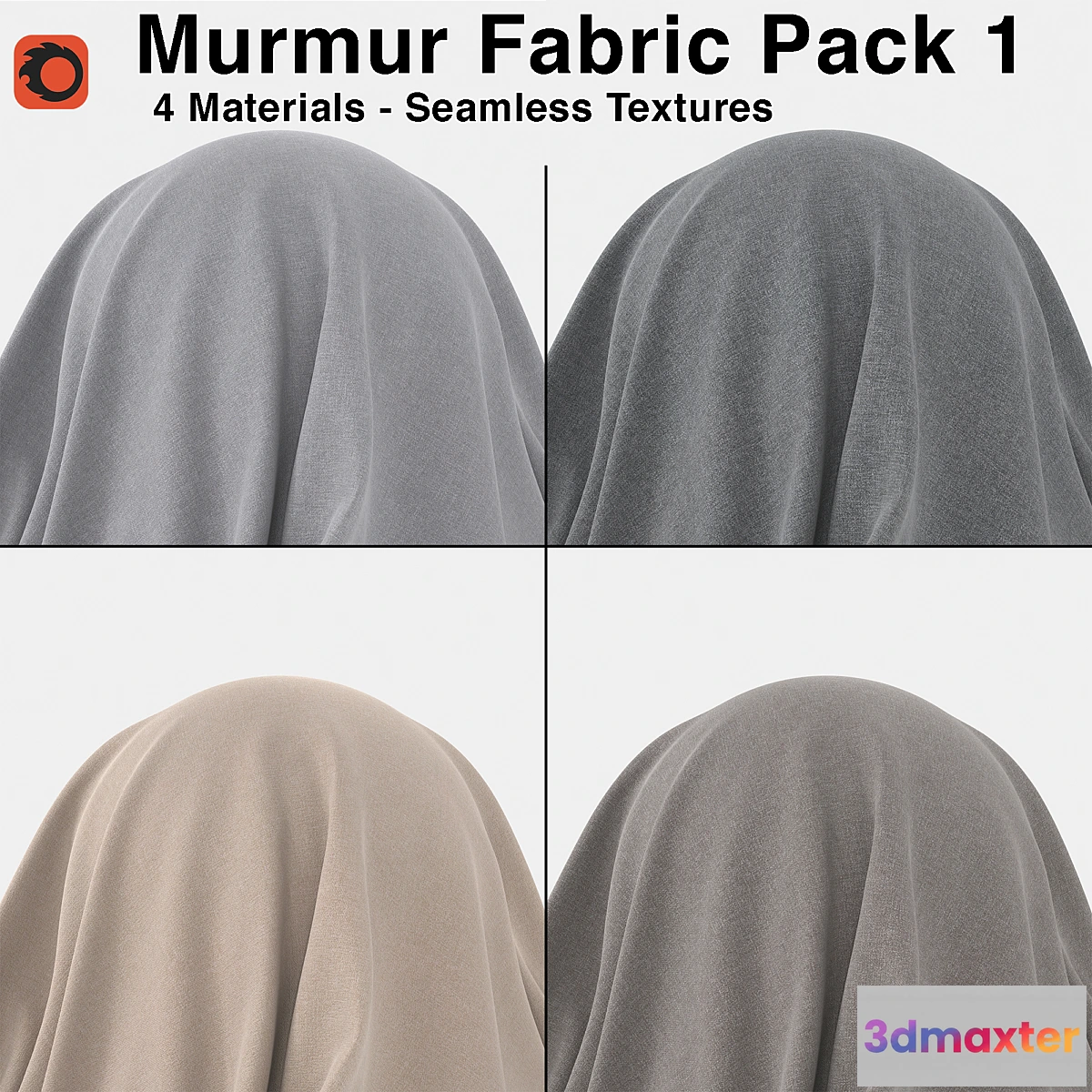 1453906 - Maharam - Murmur Fabric - Pack 1 (4 Seamless Materials) 3D Max