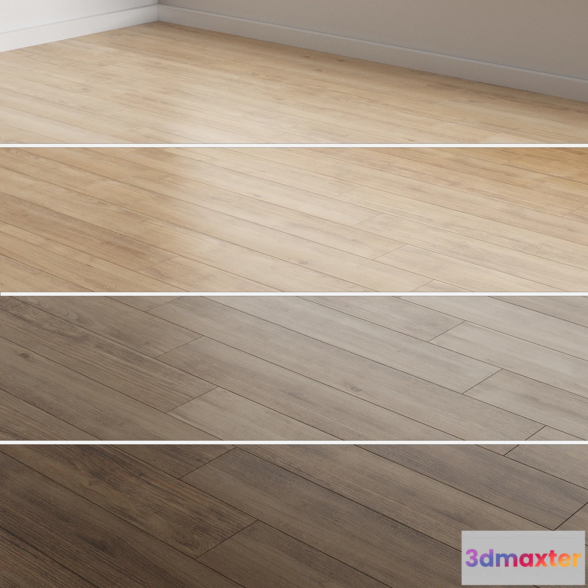 1455128 - Oak Flooring 4 colors 5 installations 11 3D Max