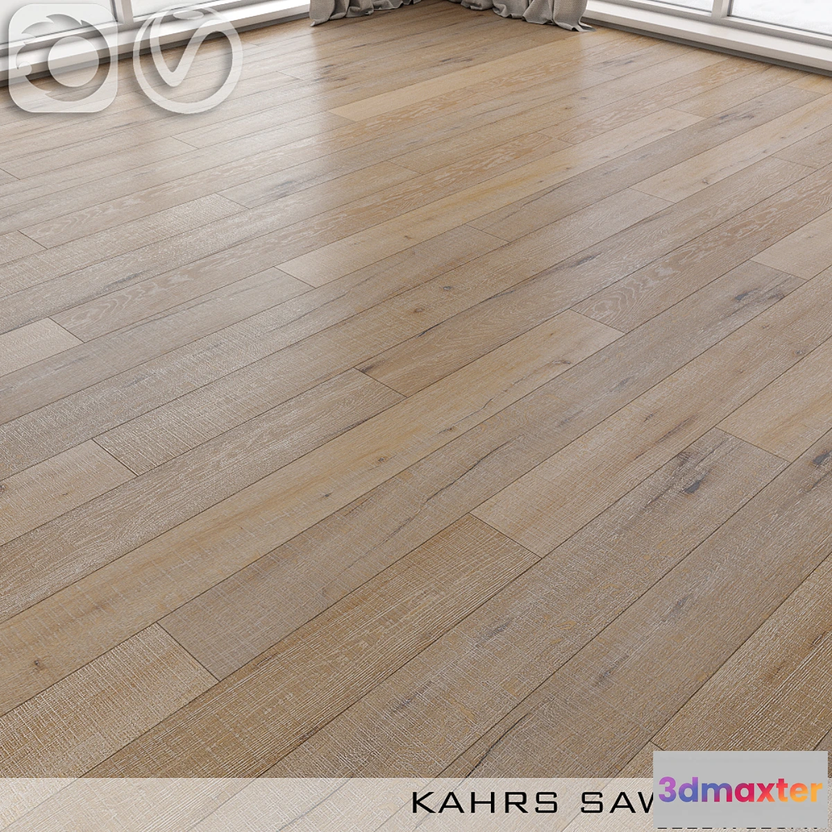 1458932 - Parquet Kahrs Oak Saw White 3D Max