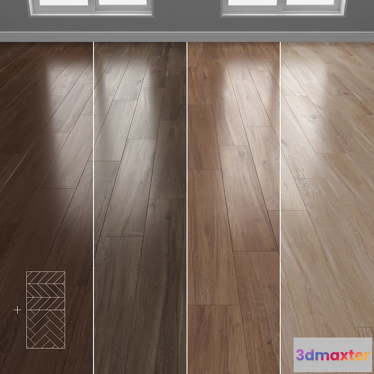 701364 - Parquet 4 colors Linear herringbone chevron setquad11