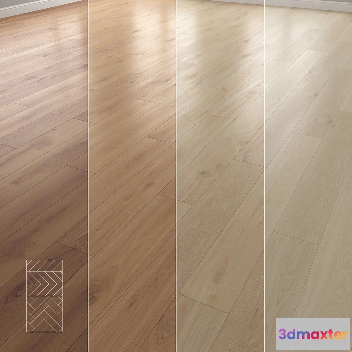 752433 - Parquet 4 colors Linear herringbone chevron setquad12 - No.2