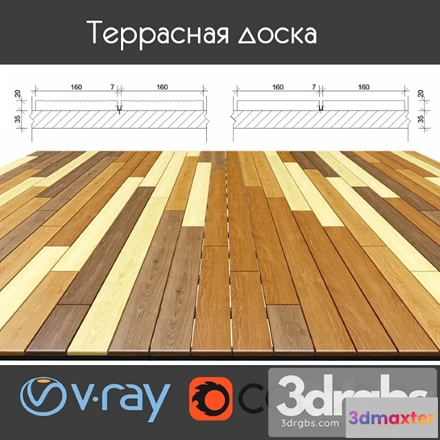 998512 - Multi-colored decking on logs 4 species option 5