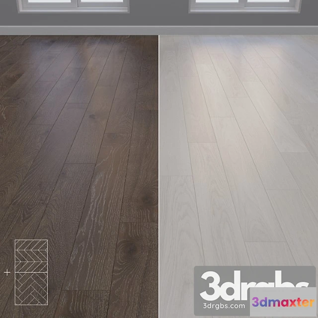 998526 - Oak Parquet 2 Types Layout Herringbone Chevron And Linear Setdo25